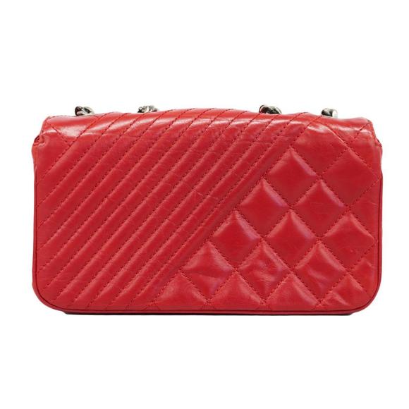 Chanel Shoulder Bag Matelasse Coco Boy W Chain Calfskin Red Women's - Picture 15 of 16